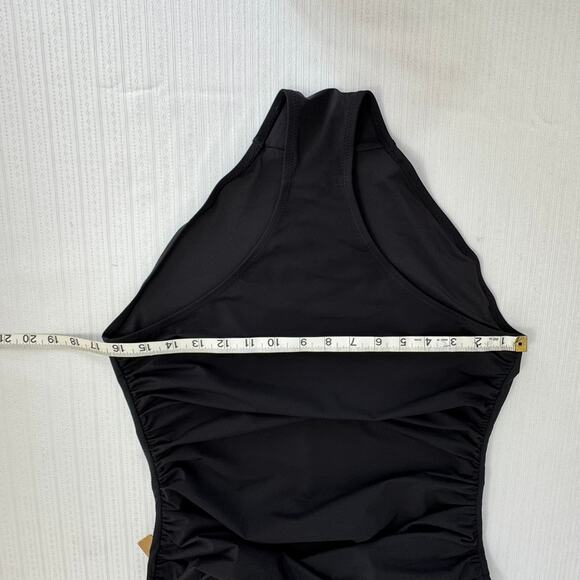 SHAPELLX Large Ribbed Cutout Front Shaping Swimsuit Black One-Piece Tummy CTRL - Picture 7 of 10